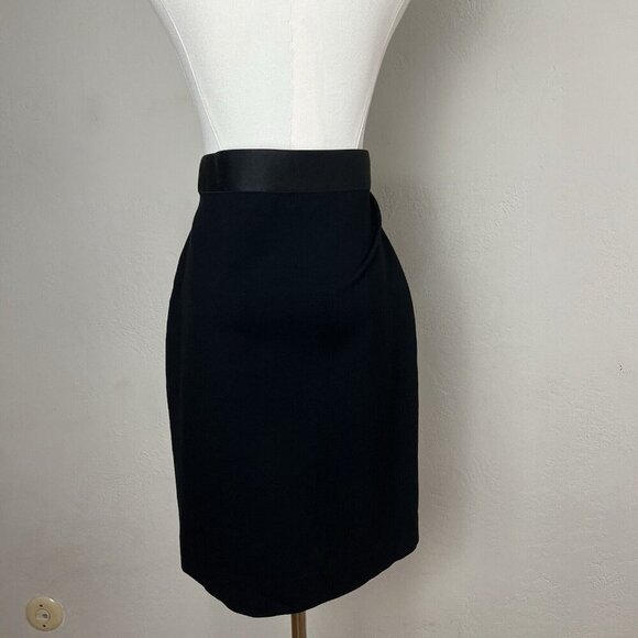 Everlane Pencil Skirt Black Jersey Pull On Career Office Stretch Size Large - Picture 4 of 8